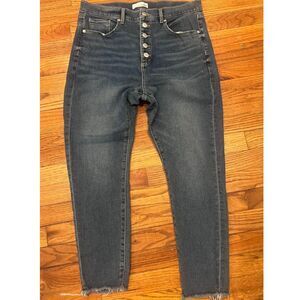 LOFT Made & Loved High Rise Button Fly Jeans – Raw Hem Skinny – Size 12P